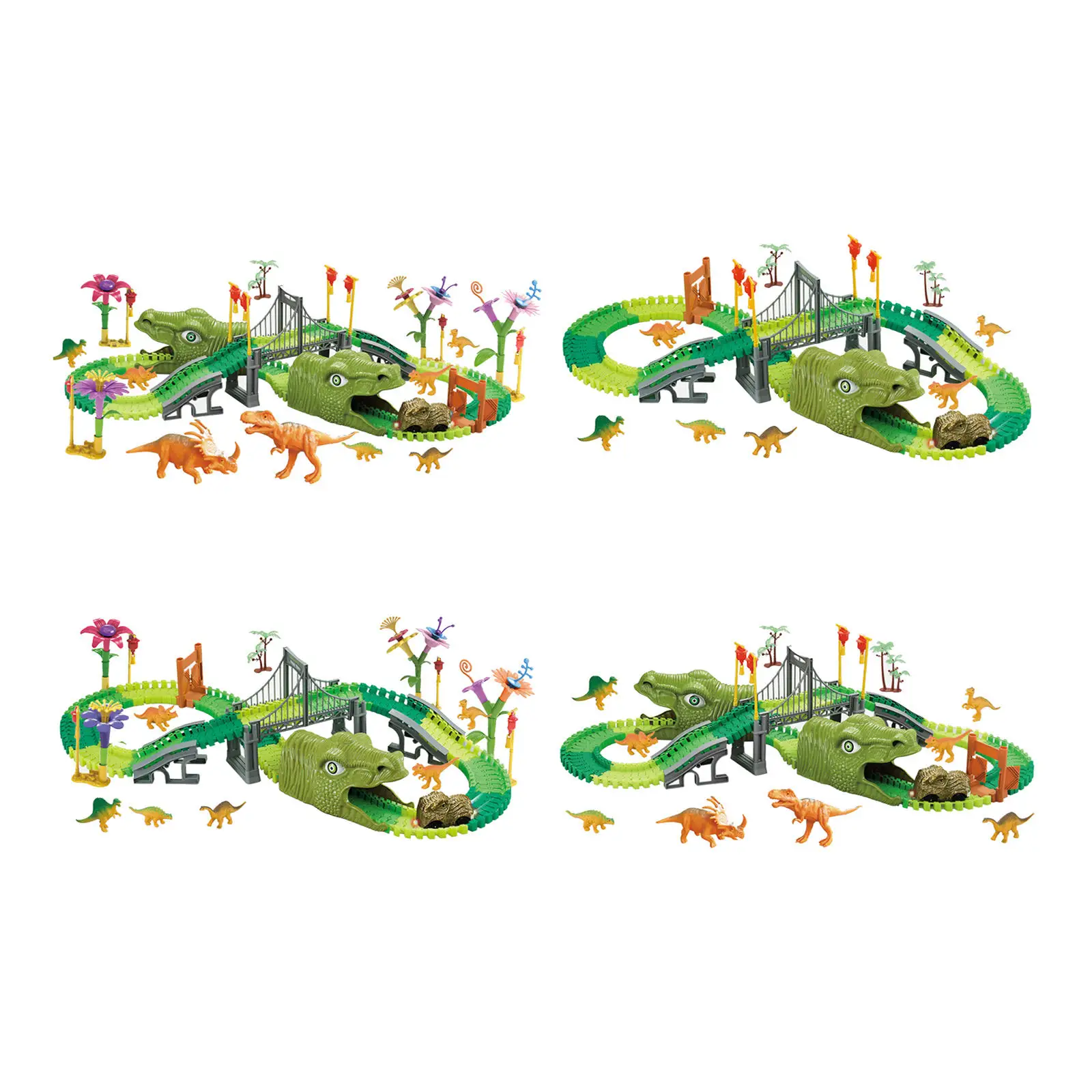 

Динозавр гоночный автомобиль трек «сделай сам» сборный дорожный гоночный набор с гибкой дорожкой динозавр игрушки мост рампы гоночный авт...