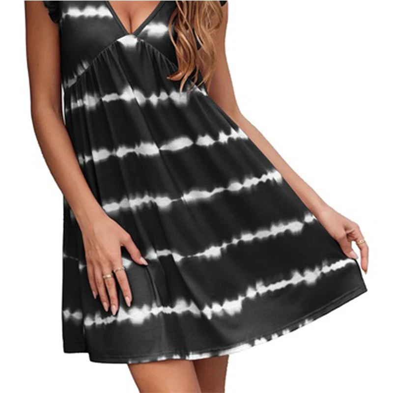 

traf za y2k summer dress lotus leaf sleeve skirt V-neck dress Female harajuku vetement femme dresses zaraes
