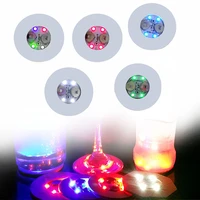 10pcs led coasters foam core board 3 modes 4 lights color changing battery powered