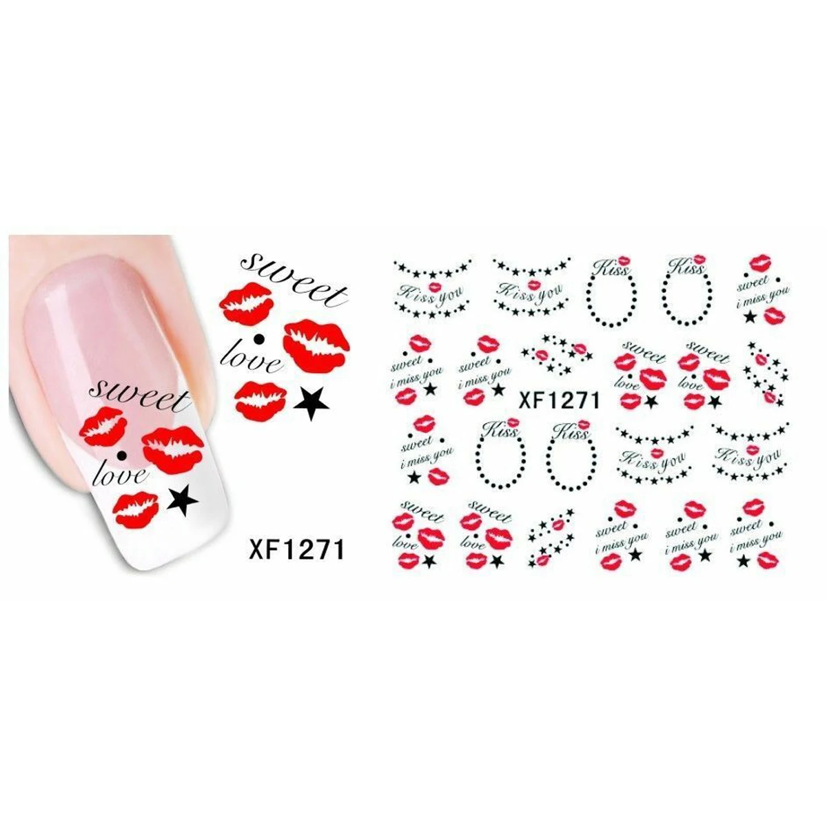 Модные 3D наклейки для ногтей сексуальные губы девушка дизайн переводная бумага