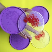 lxae 4 pcs irregular flower fairy art coaster epoxy resin mold flowers beauty women cup mat silicone mold diy crafts mold