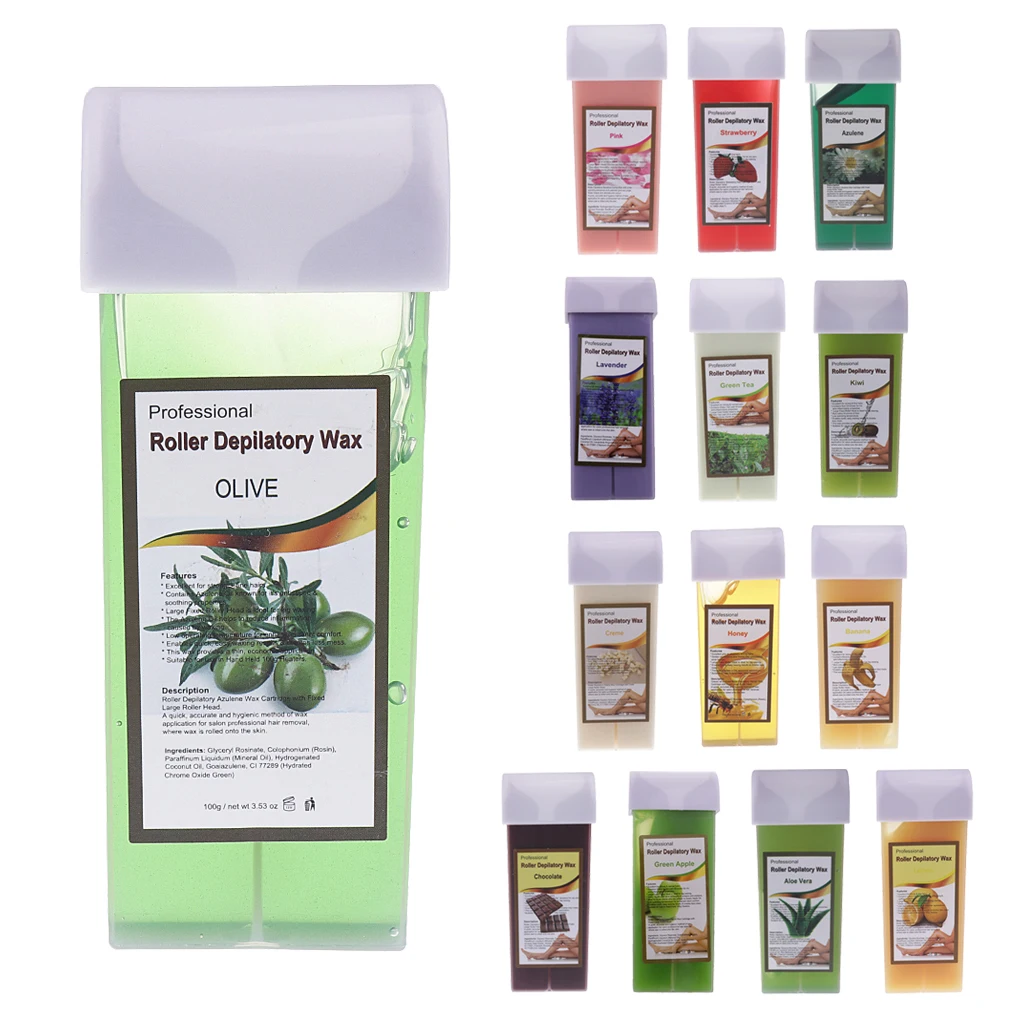 

Blesiya 100g Roll On Hot Depilatory Wax Cartridge Waxing Body Hair Removal