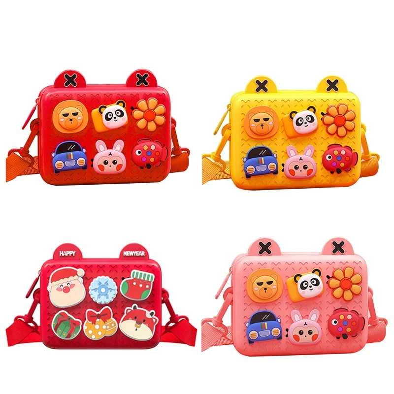

Mini Cartoon DIY Shoulder Bag, Adjustable Strap, Replaceable Decoration XX9E