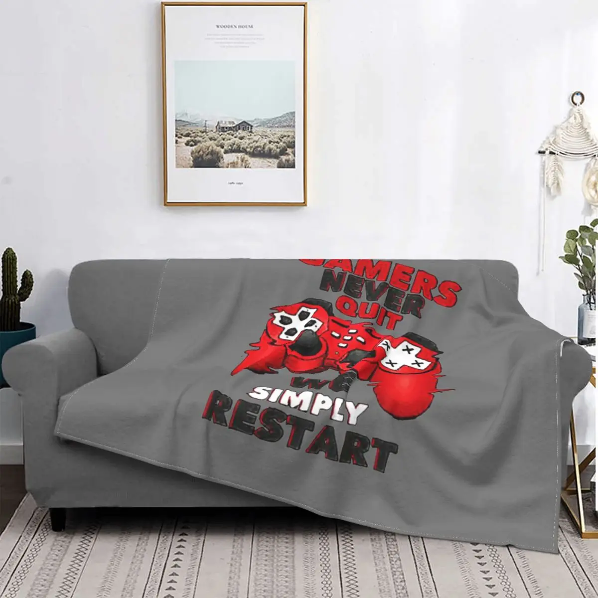 Manta a cuadros para Gamers Never Quit Fan, para cama colcha, manta de Anime, manta ponderada de verano-0