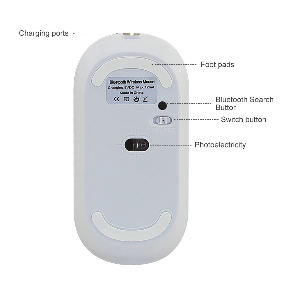 Перезаряжаемая Беспроводная оптическая мышь CHYI Bluetooth 4 0 сенсорные роликовые