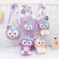 children shoulder bag mini silicone kids cute coin purses kawaii wallets cross body novelty toy gifts girls purple pink carteras