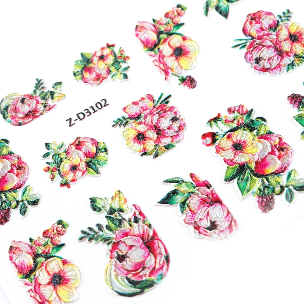 3D Acrylic Engraved Nail Sticker Beautiful Dancing Gril Snow Shape Water Decals Empaistic Nail Water Slide Decals DIY Nail Art