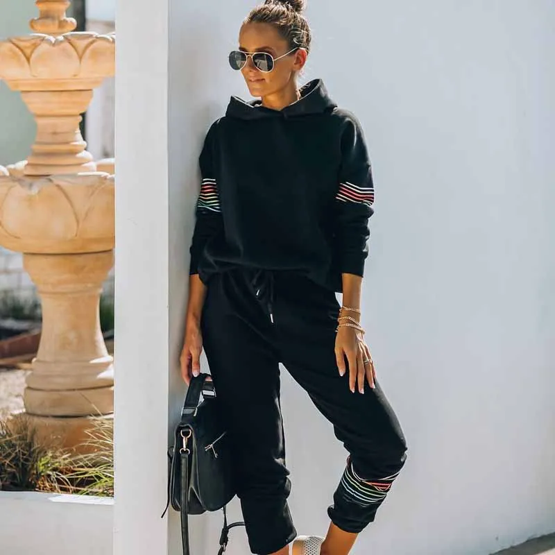 

Women's Tracksuit 2 Piece Set Pullover Hoodie+Pants Sports Suit Female Autumn Winter Sweatshirt Sets Keep Warm Suits For Woman