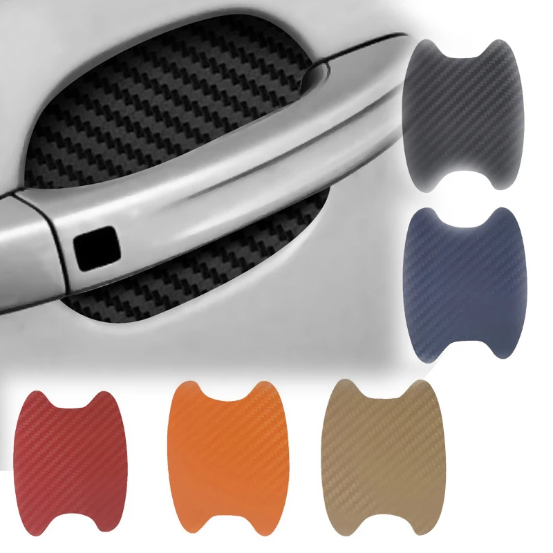 4 шт./компл. двери автомобиля Стикеры углеродного волокна устойчивые к царапинам