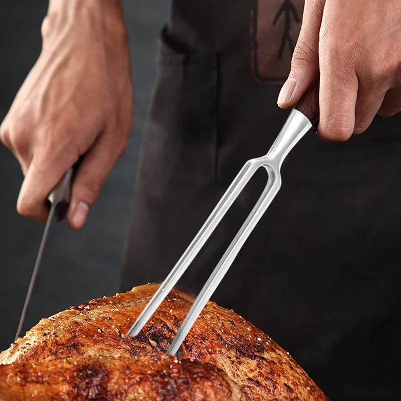 

Stainless Steel Fork Carving Fork Forged Full Tang Metal Rivets Granny Fork BBQ Forks