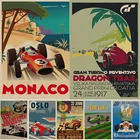 Винтажный постер из крафт-бумаги Формула 1 39e Монако 81 Осло Хорватия Grand Prix наклейка для украшения стен гаража