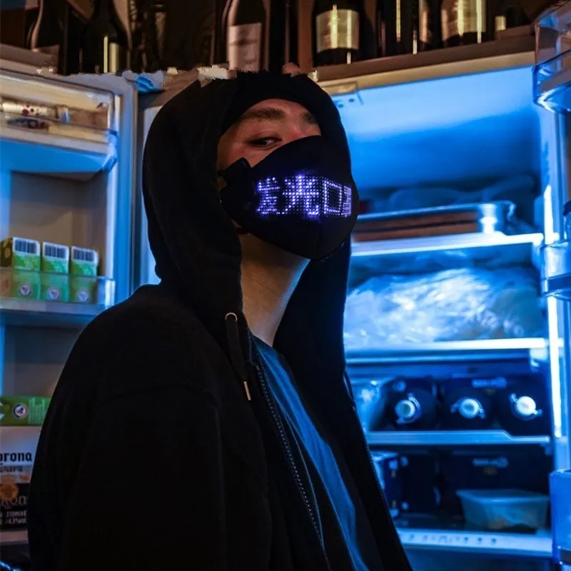 

Светодиодная светящаяся маска мобильный телефон, приложение для изменения рисунка, надписи, рекламы, маски для вечеринок, дисплей, празднич...