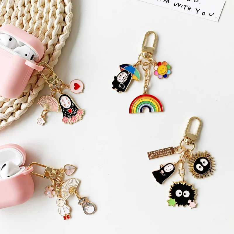 

Cartoon Japan Anime Spirited Silicone Apple Airpods 1 2 Accessories Case Protective Cover Bag Pendent Charm Airpods Accessories