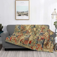 medieval tapestry throw blanket baby blanket 90x200 quilted bedspread 220 x 240 double blanket love blanket gown