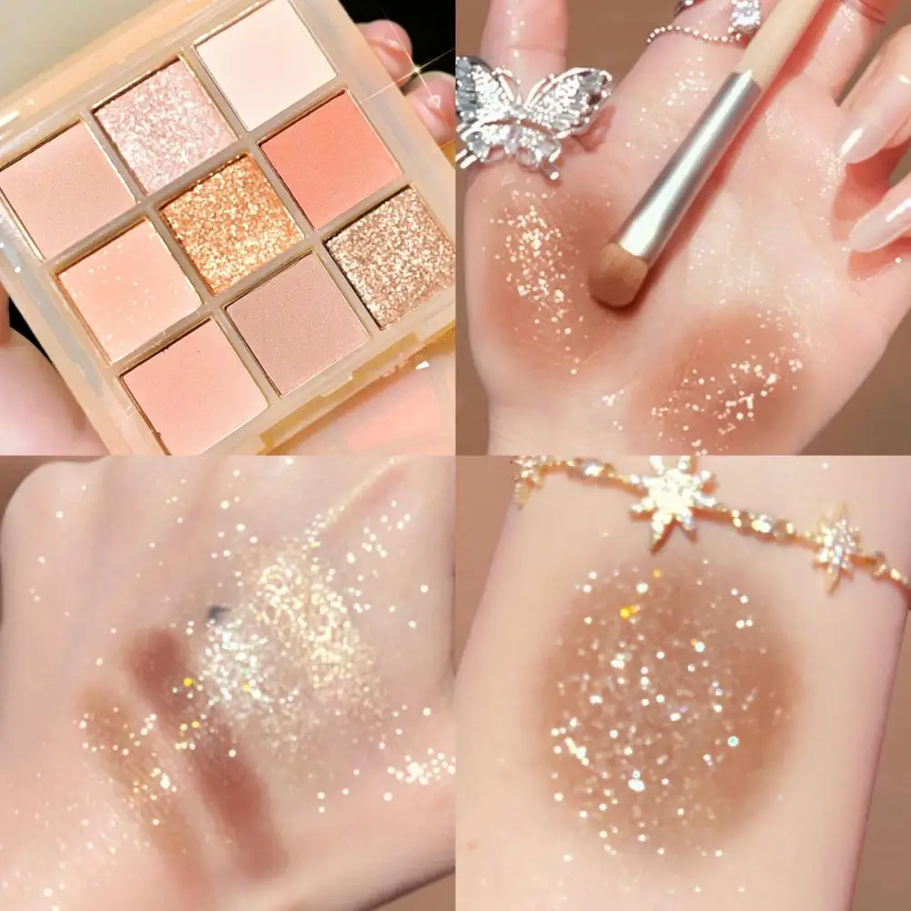 

9 Colors Shimmer Matte Eye Shadow Pallete Glitter Eyeshadow Long Lasting Eye Pigments Shine Eyeshadow Palette Makeup Cosmetics
