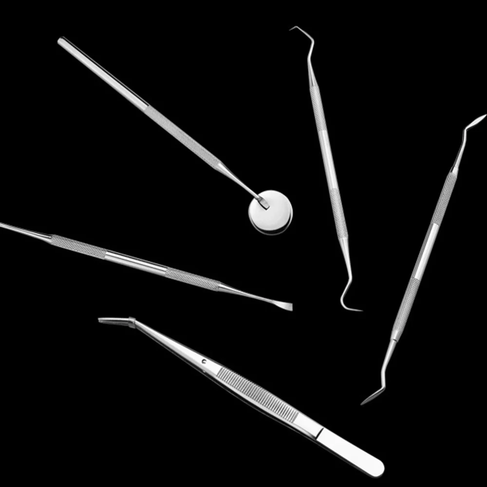 

1 Set of 3pcs Oral Cleaning Tools Stainless Steel Teeth Scaler Probe Oral Care Kit