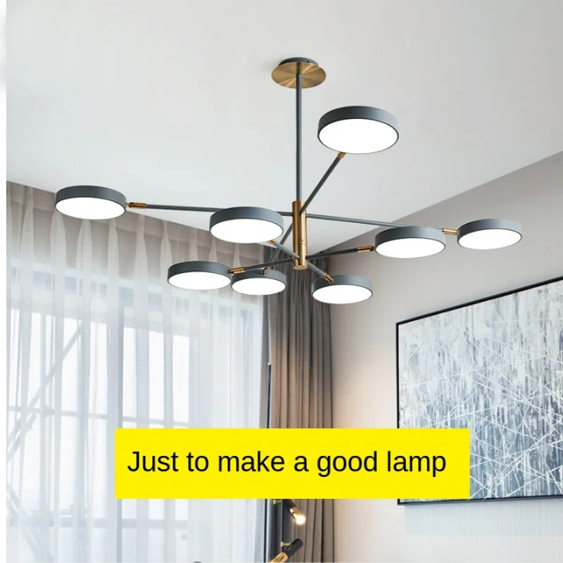 

Nordic Modern Minimalist LED Pendant Lamp Creative 90 Degree Rotating Lampshade Living Room Macaron Lights Iron Bedroom Hotel