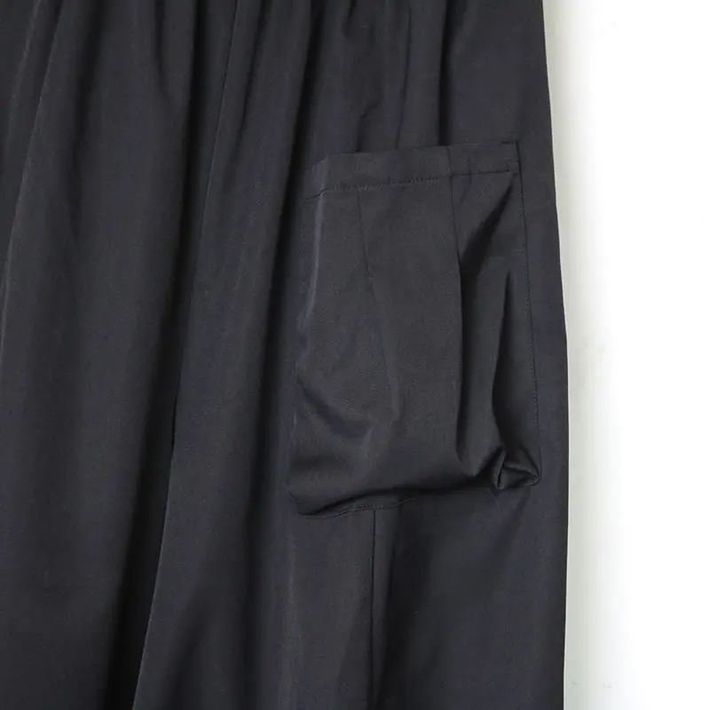 

XITAO Casual Patchwork Pants Women Ankle Length Fashion New Korean Style Elastic Waist Loose Wide Leg Pants Pocket Slim LDD1334