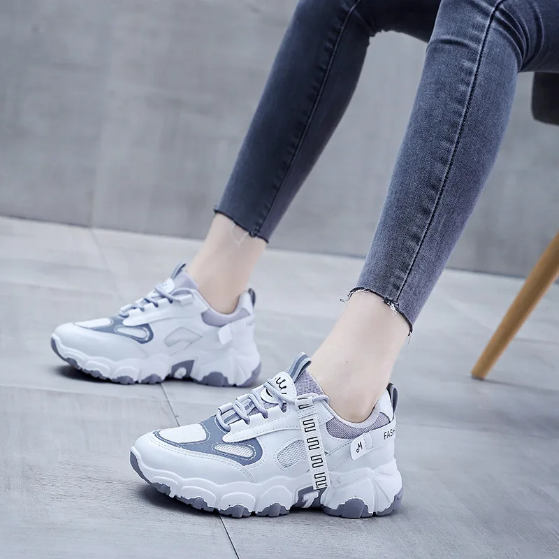 

Новые женские кроссовки, повседневная обувь на плоской подошве, женская обувь на вулканизированной подошве без шнуровки, сетчатая женская ...