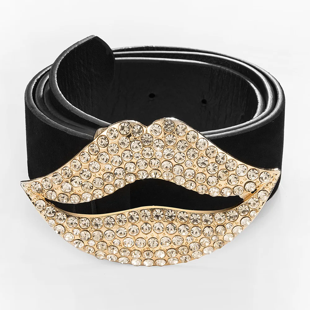 

Alloy belt, fashion trend clothing accessories, simple atmosphere, personality, diamond-studded wide-sided girdle women