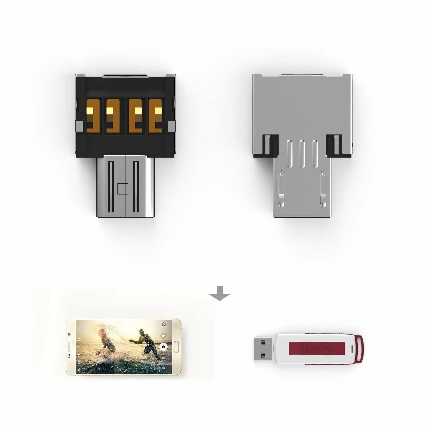 10000 шт. Micro USB адаптер MicroUSB OTG разъем мини для Xiaomi huawei смартфон с флеш накопителем