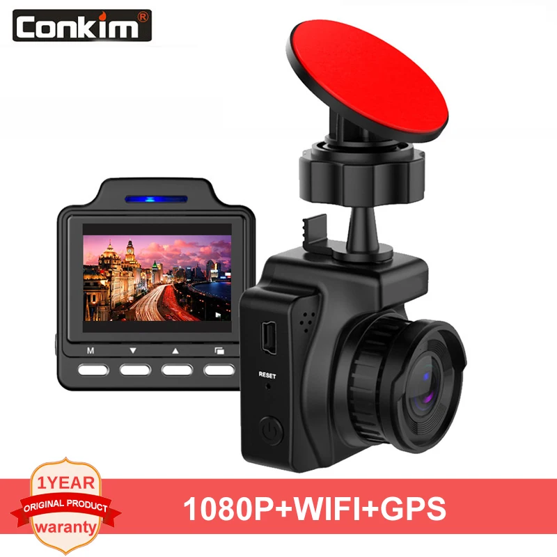Conkim Автомобильный видеорегистратор wifi gps видео рекордер 1080P Full HD Novatek 96658+ IMX323 CMOS 1," ips Автомобильная камера gps регистраторы