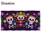 DARMIAN День мертвых Сахар Череп шаблон башни пляжное полотенце черно-белое банное одеяло печать по требованию душевое полотенце 2021