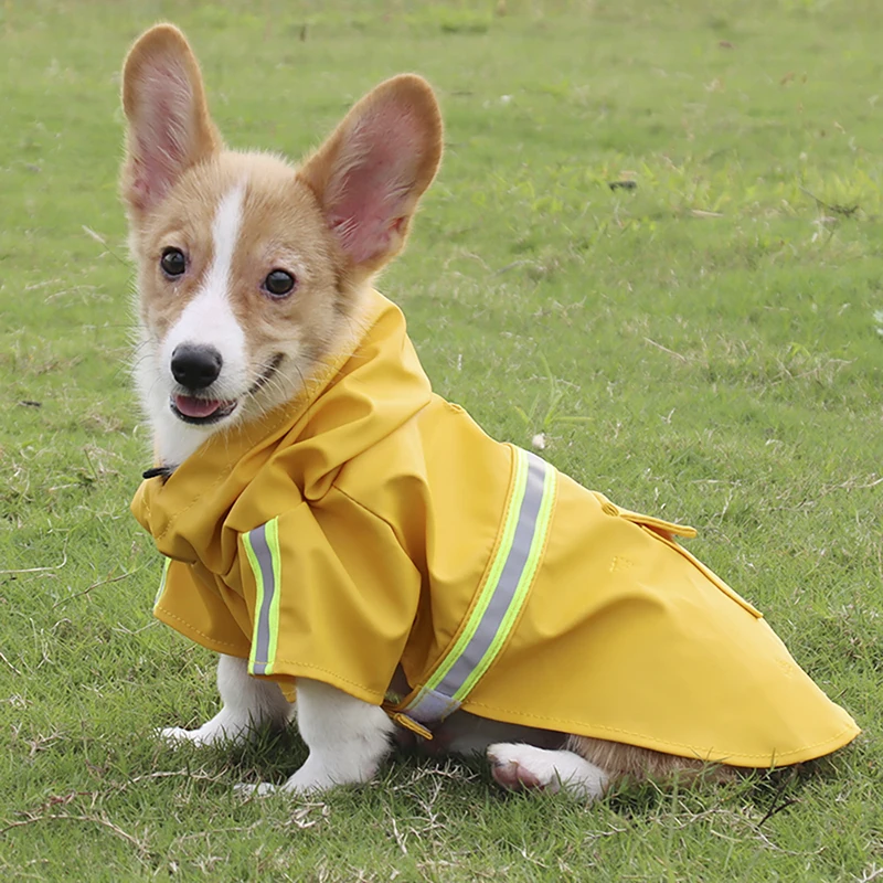 

S-5XL Fashionable Summer Outdoor Puppy Clothes For Dogs Corgi Impermeable Waterproof Reflective Rain Coat Jacket Pet Accessories