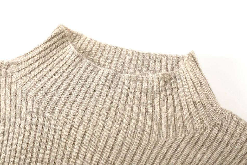 RMORE Inner Mongolian Cashmere платье для женщин весна осень пуловер половина-водолазка в полоску текстурированная 12 калибра вязанная в магазине Slava