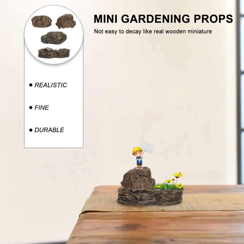 

4pcs Creative Micro Landscape Adornments Simulation Stones Sand Table Ornaments
