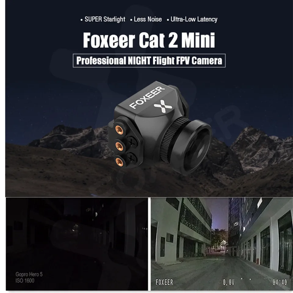 Foxeer Cat 2 мини-камера 1200TVL AIO FPV камера Сенсорный OSD 4 в 1 ESC объектив с передатчиком F405
