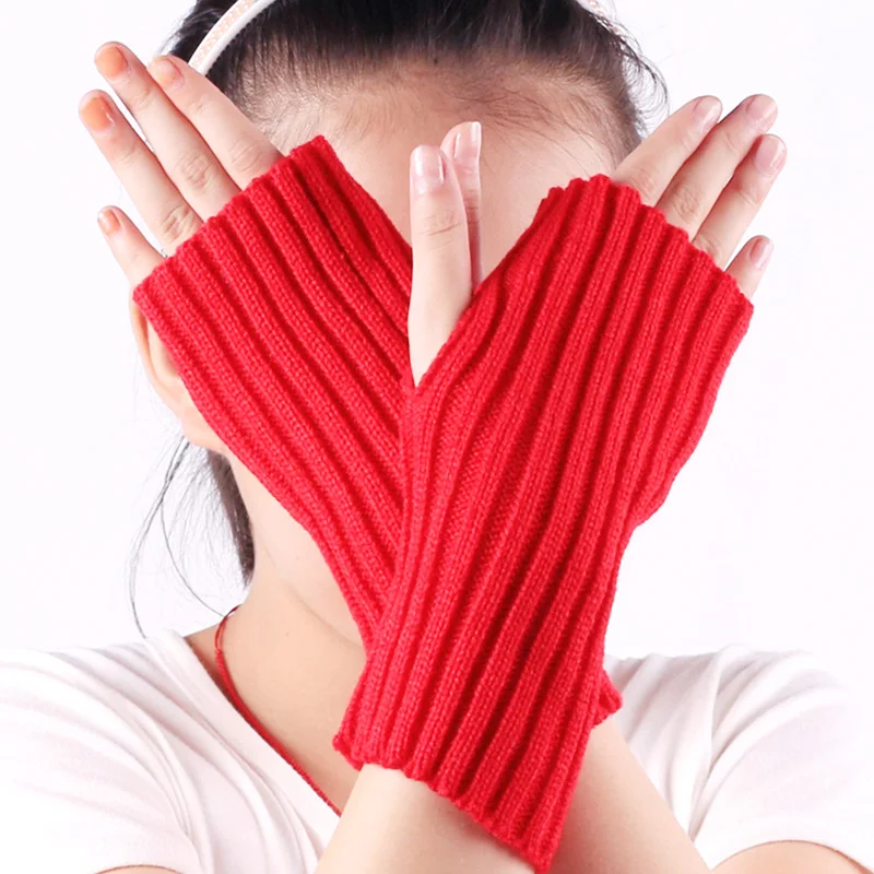 

Women Fashion Wrist Arm Hand Warmer Winter Autumn Gloves Crochet Knitting Half Finger Gloves Mitten Soft Warm Fingerless Glove