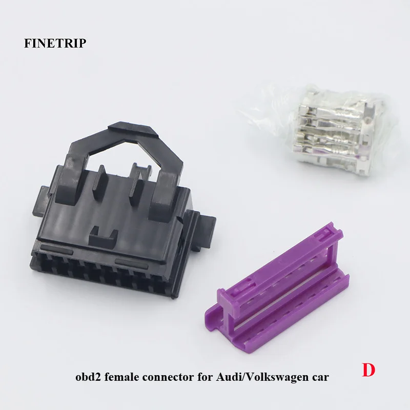 D FINETRIP J1962F интерфейс оболочки DIY 16pin OBD-II разъем автомобиля obd2 гнездовой разъем - Цвет: D
