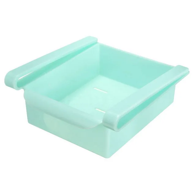 Blue Мини ABS слайды для кухни Холодильник Морозильник Экономия пространства Организация еда фрукты коробка для хранения стеллаж Ванная Комната Полка Органайзер держатель - Цвет: Blue