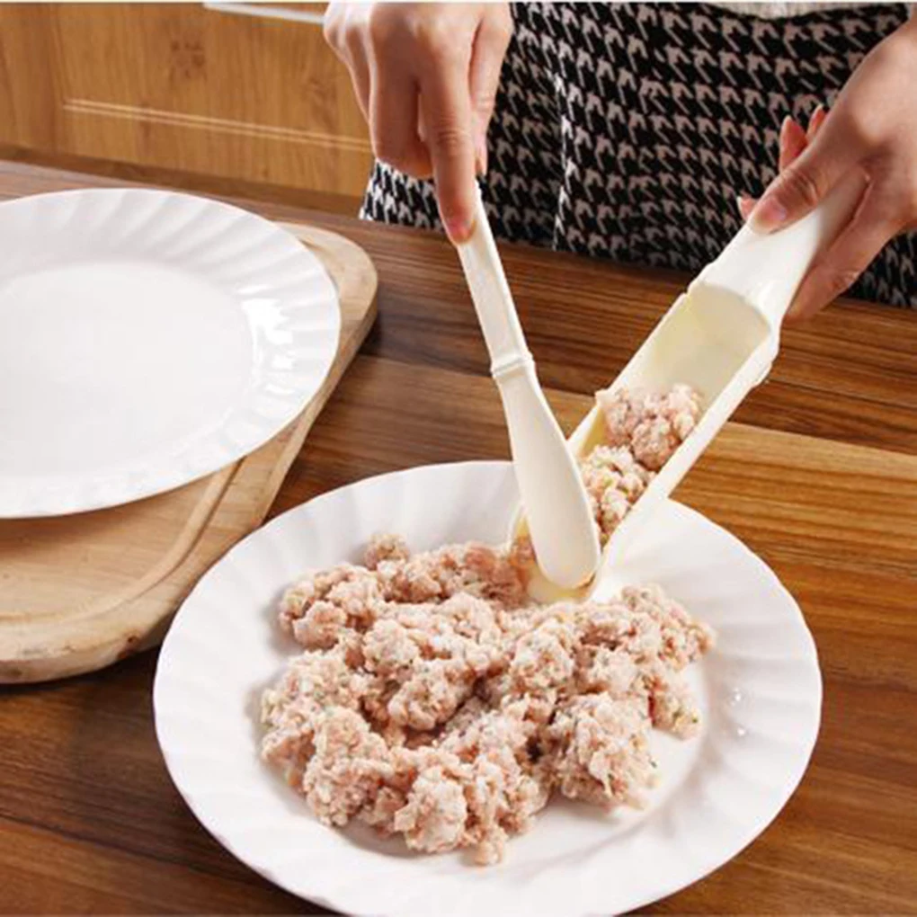 

2Pcs/Set DIY Convenient Meatball Maker Plastic Fish Meat Stuffing Ball Making Kitchen Cooking Tools