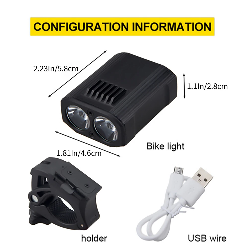 

Bike Light 5 Light Modes Waterproof USB Rechargeable MTB Cycling Light Built-In Battery Bicycle Lamp For Safety Night Cycling