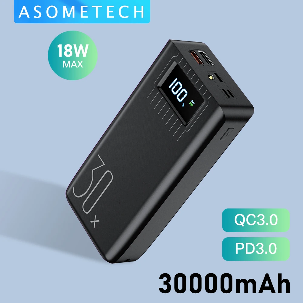 

Power Bank 30000mAh QC3.0 Quick Charge Powerbank 30000 mAh Phone External Battery Portable Charger PD Fast Charging Poverbank