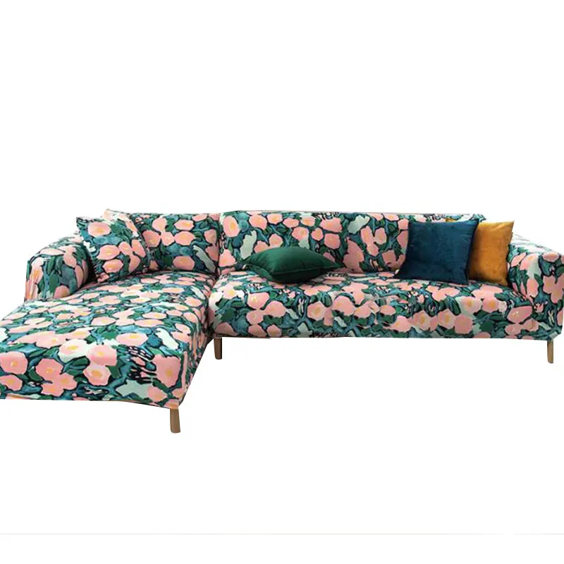 

Sofa Cover For Living Roon Printing Corner Couch Sheath Cotton Home Sofa Decoration High Quality Elastic For 1/2/3/4 Seater