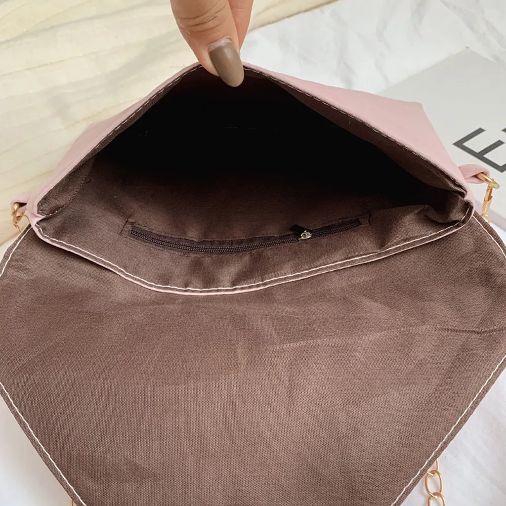 

OCARDIAN Messenger Bag Solid Crossbody Hasp Bags Fashion Women Suede Solid Color Clutch Bag Phone Bag Leisure Shoulder Bag