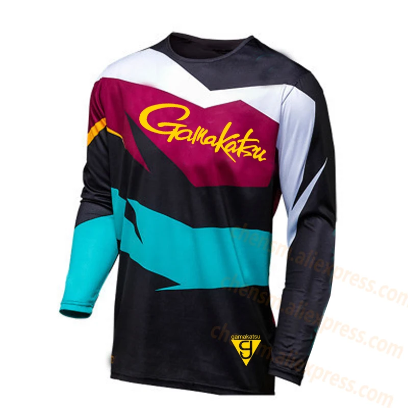 

Gamakatsu novas camisas de pesca ao ar livre esportes de secagem roupas de pesca masculina plus size anti-uv ciclismo roupas