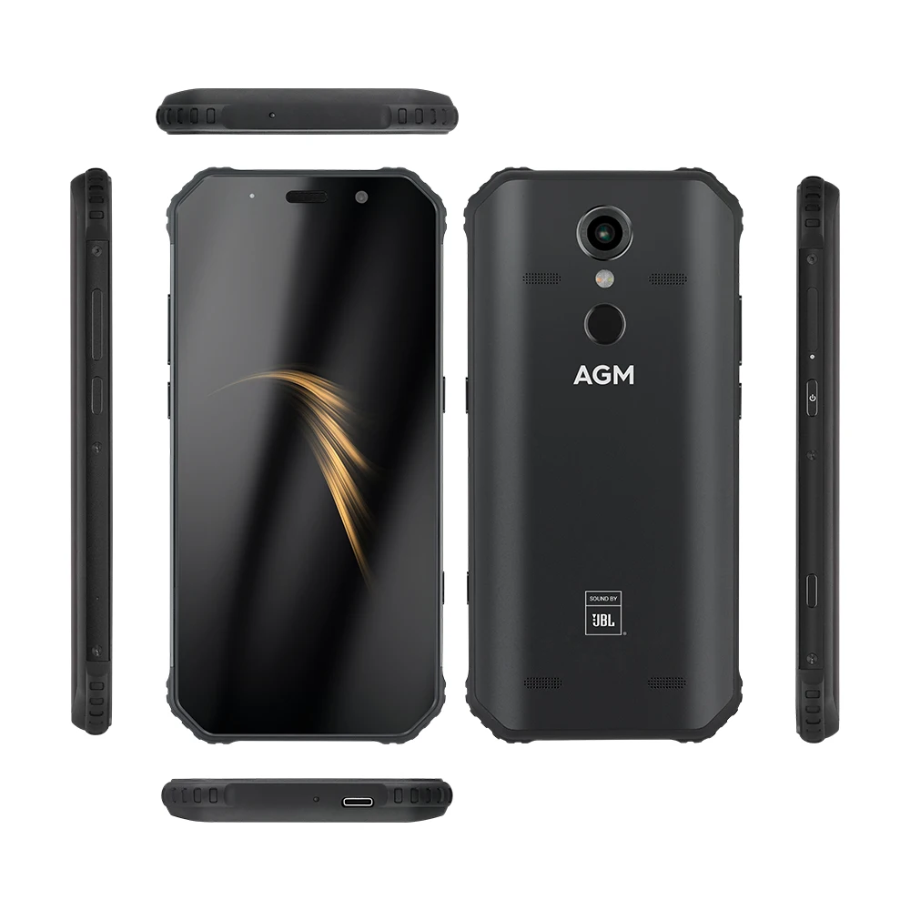 AGM Смартфон Android 8 1 4G 64G Прочный телефон NFC кобрендинг 5 99 &quotFHD 5400mAh IP68 отпечаток
