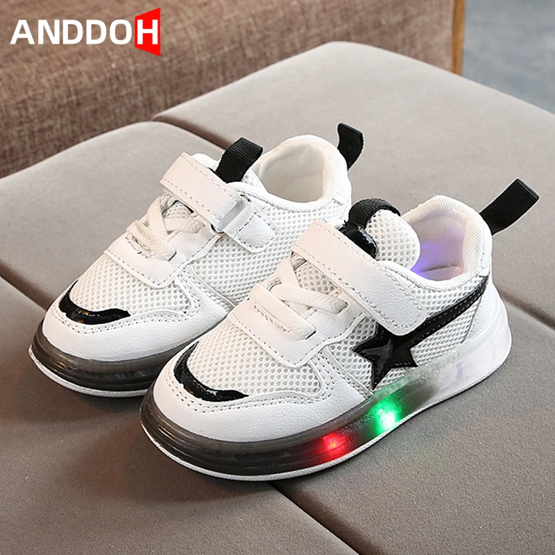 

Size 21-30 Baby Led Light Up Shoes Girls Breathable Luminous Sneakers Boy Wear-resistant Glowing Shoes Children Damping Sneakers