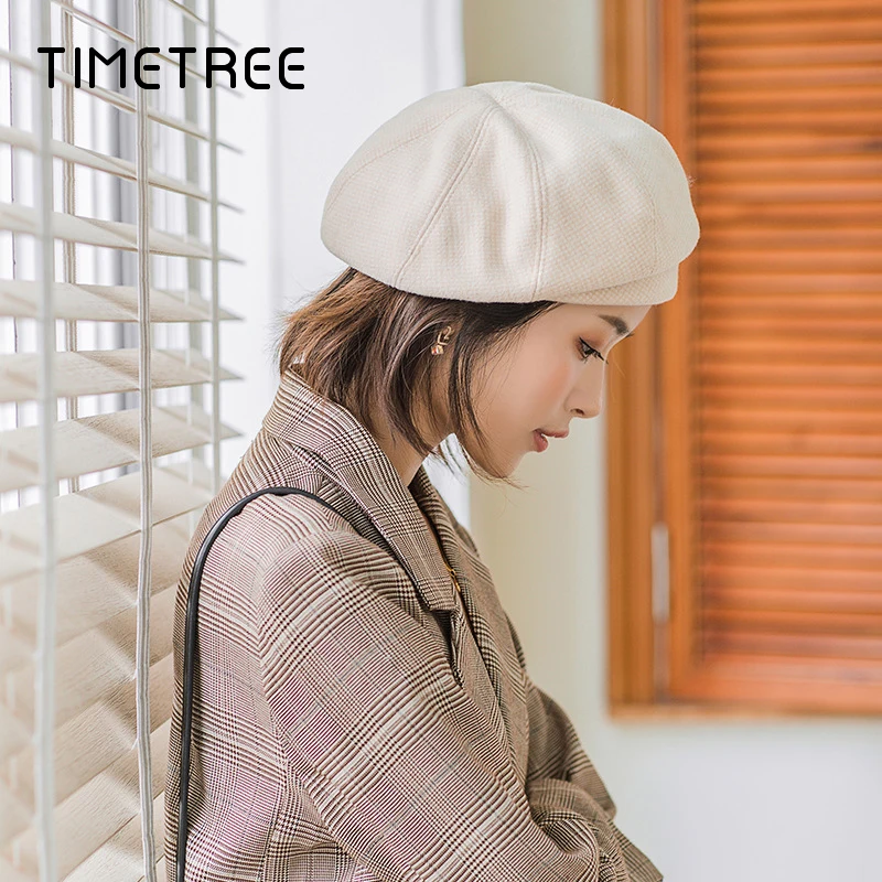 Модная трендовая теплая зимняя плюшевая утепленная Шапка бини женские