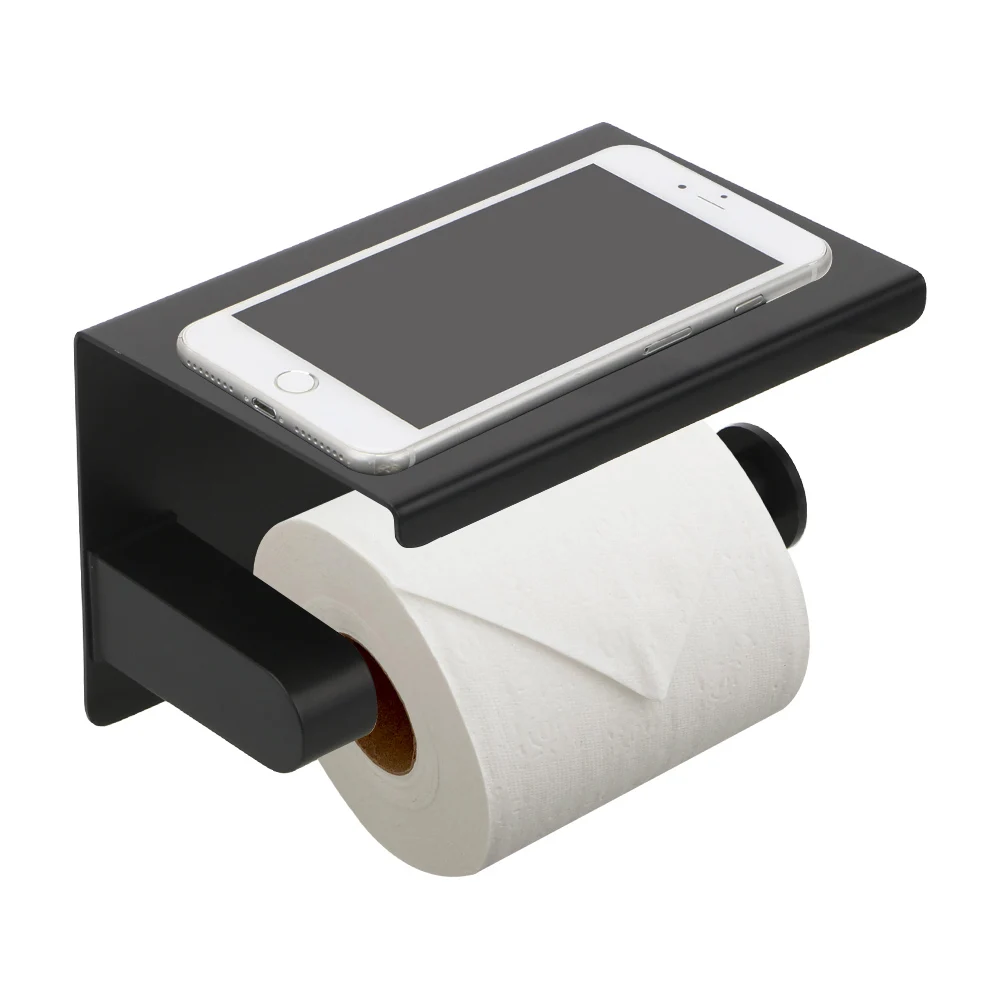 

Stainless Steel Toilet Paper Holder Toilet Roll Holder Bathroom Accessories Phone Storage Shelf Wall Mounted
