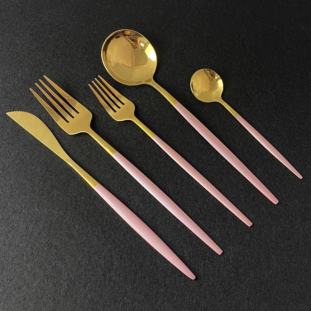 6 комплектов зеленый серебристый цвет набор столовых приборов 18/10 столовые