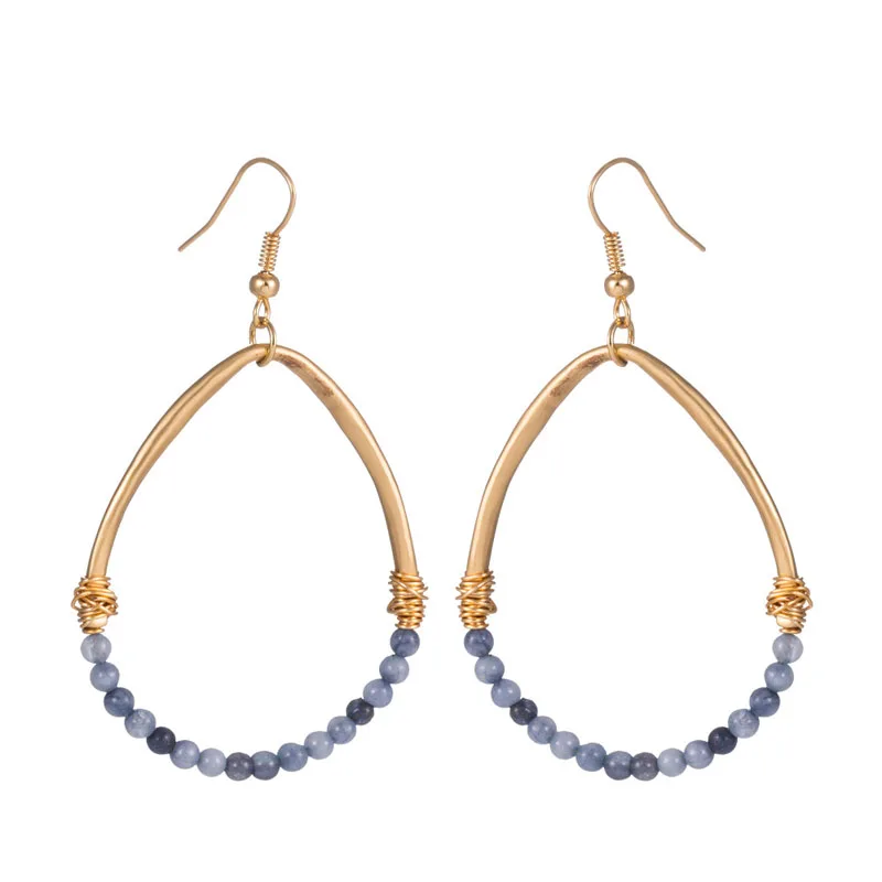 Модные ювелирные изделия Золотые Бусины из натурального камня металлические