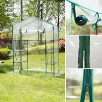 outdoor 3 layer garden greenhouse pe cover plants keep warm sunroonn for flowers roll up windows without frame 143x14373x195cm