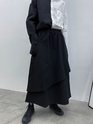 Темно-серая юбка с высокой талией для женщин осень 2020 новый стиль средняя длина