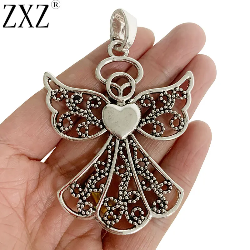 ZXZ 2 шт. тибетский серебряный Большой Хранитель Ангел подвески для ожерелья