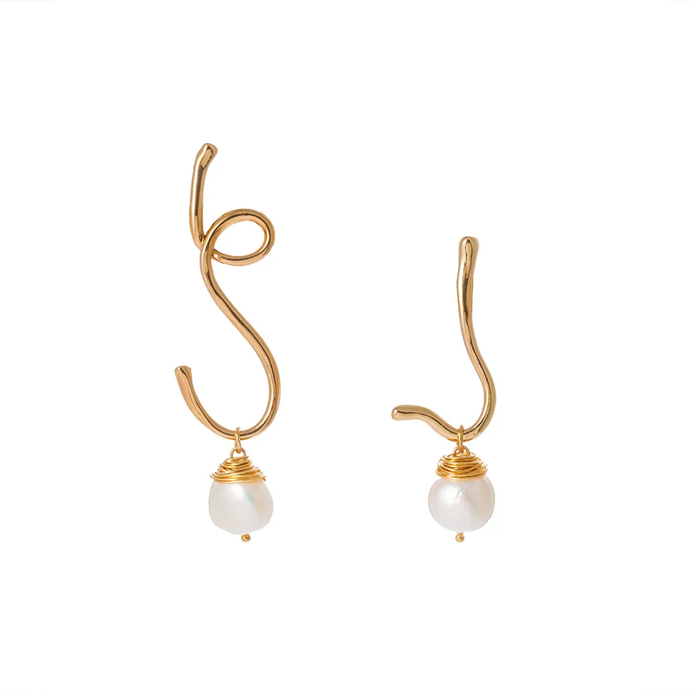 Женские Висячие серьги с жемчугом в стиле барокко нестандартные подвески